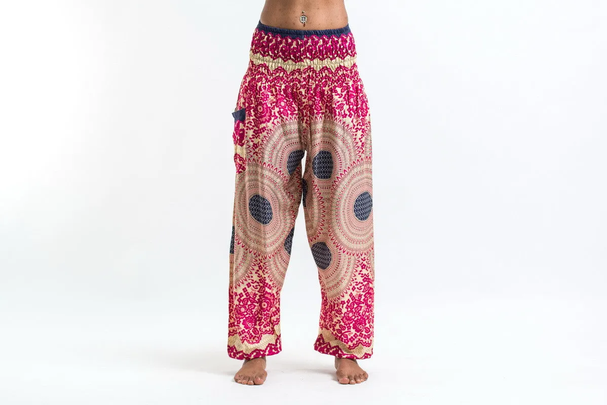 Geometric Mandalas Women's Harem Pants in Pink