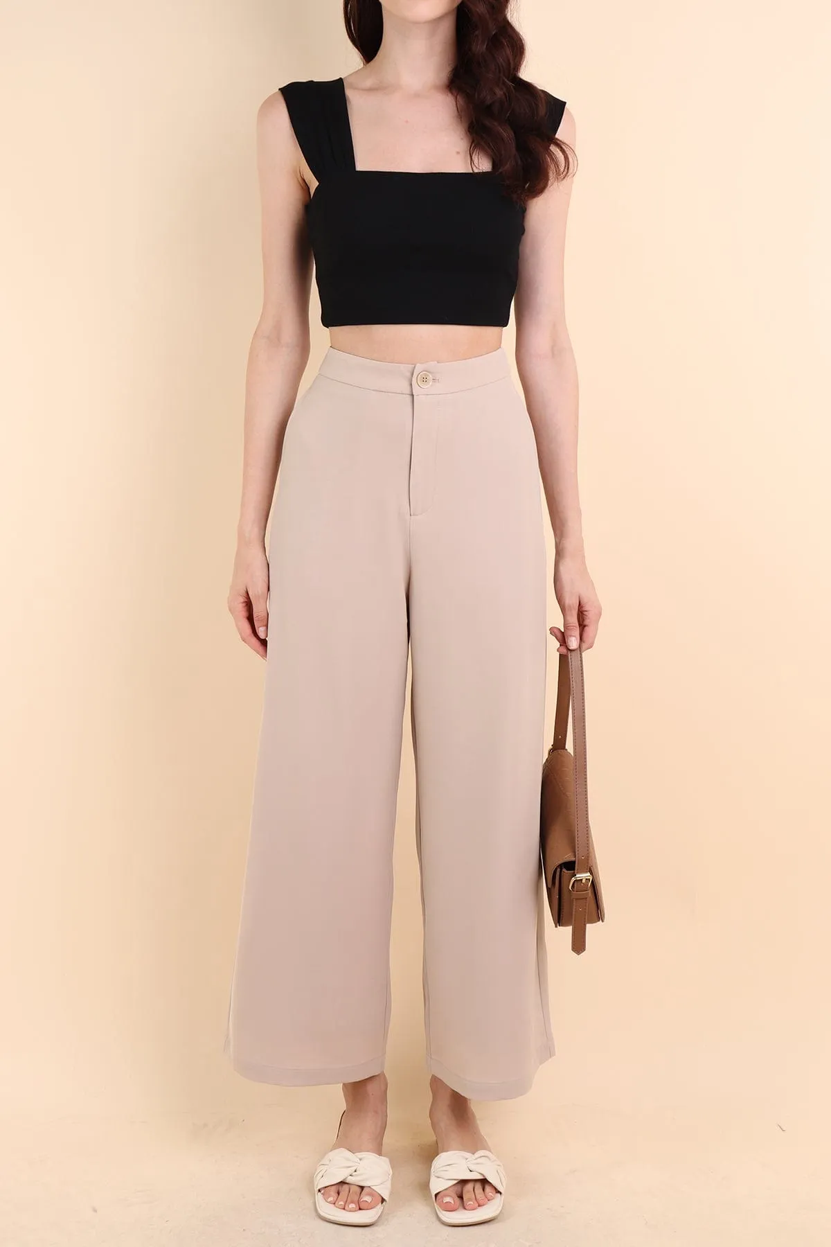 GEORGIA WIDE-LEG PANTS IN ECRU