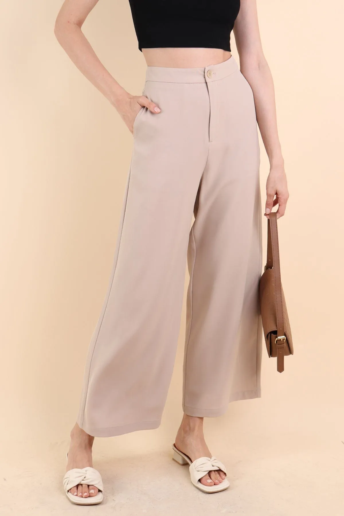 GEORGIA WIDE-LEG PANTS IN ECRU