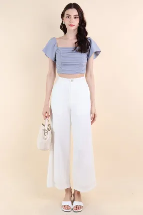 GEORGIA WIDE-LEG PANTS IN WHITE