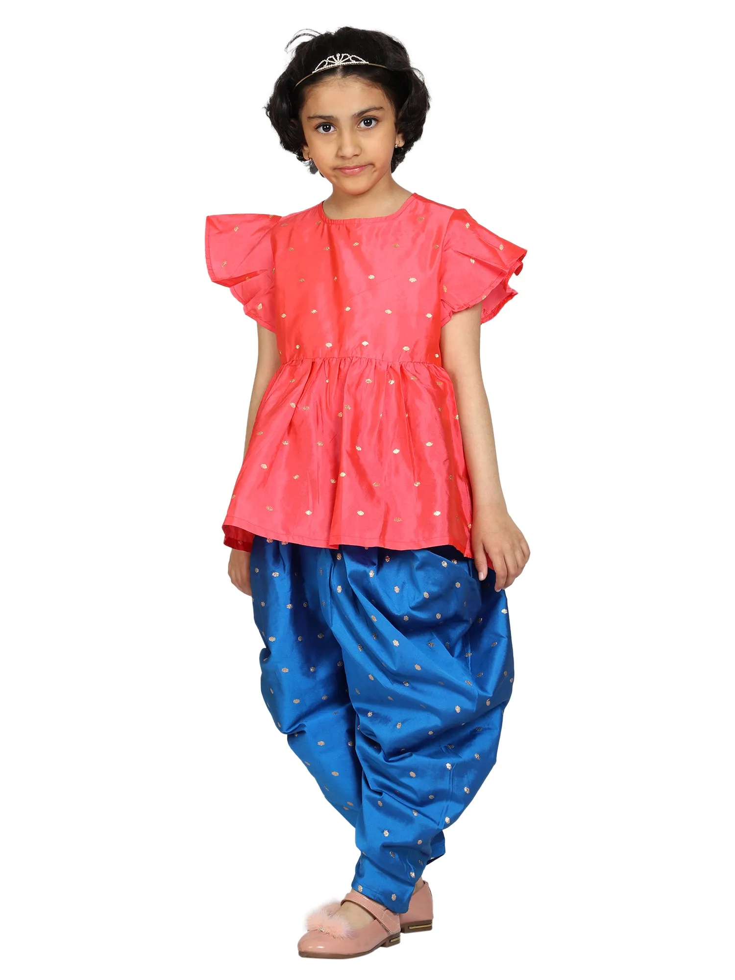 Girls Peplum Top & Harem Pant Set