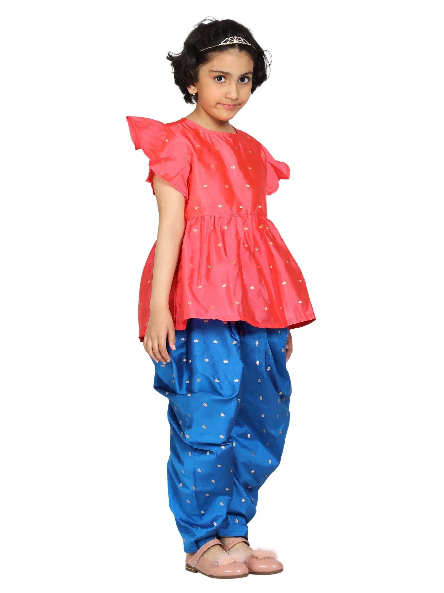 Girls Peplum Top & Harem Pant Set