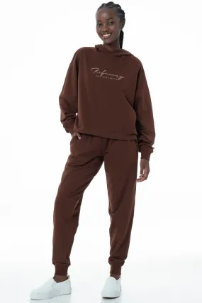 Hooded Sweat Top _ 145636 _ Chocolate