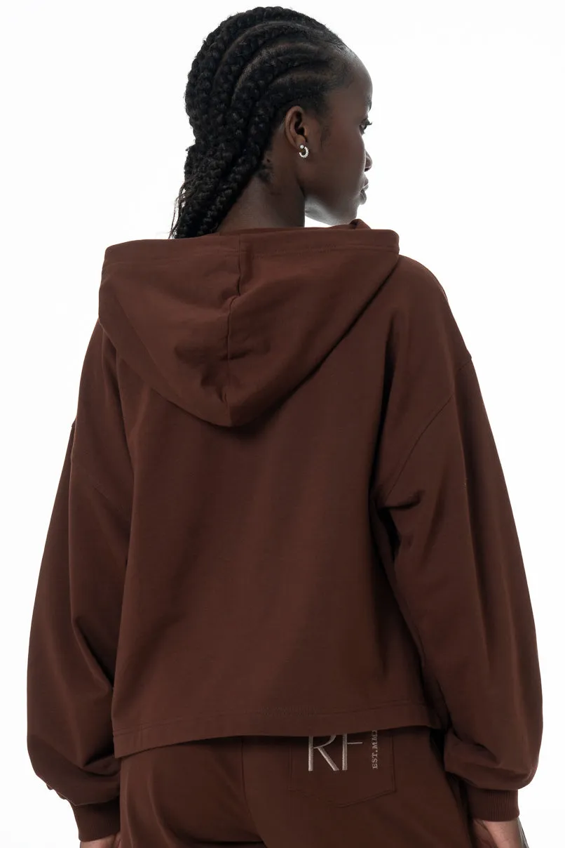 Hooded Sweat Top _ 145636 _ Chocolate