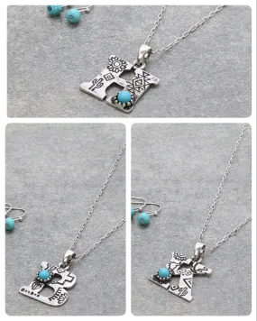 Initial Letter charm Punched Western NECKLACE