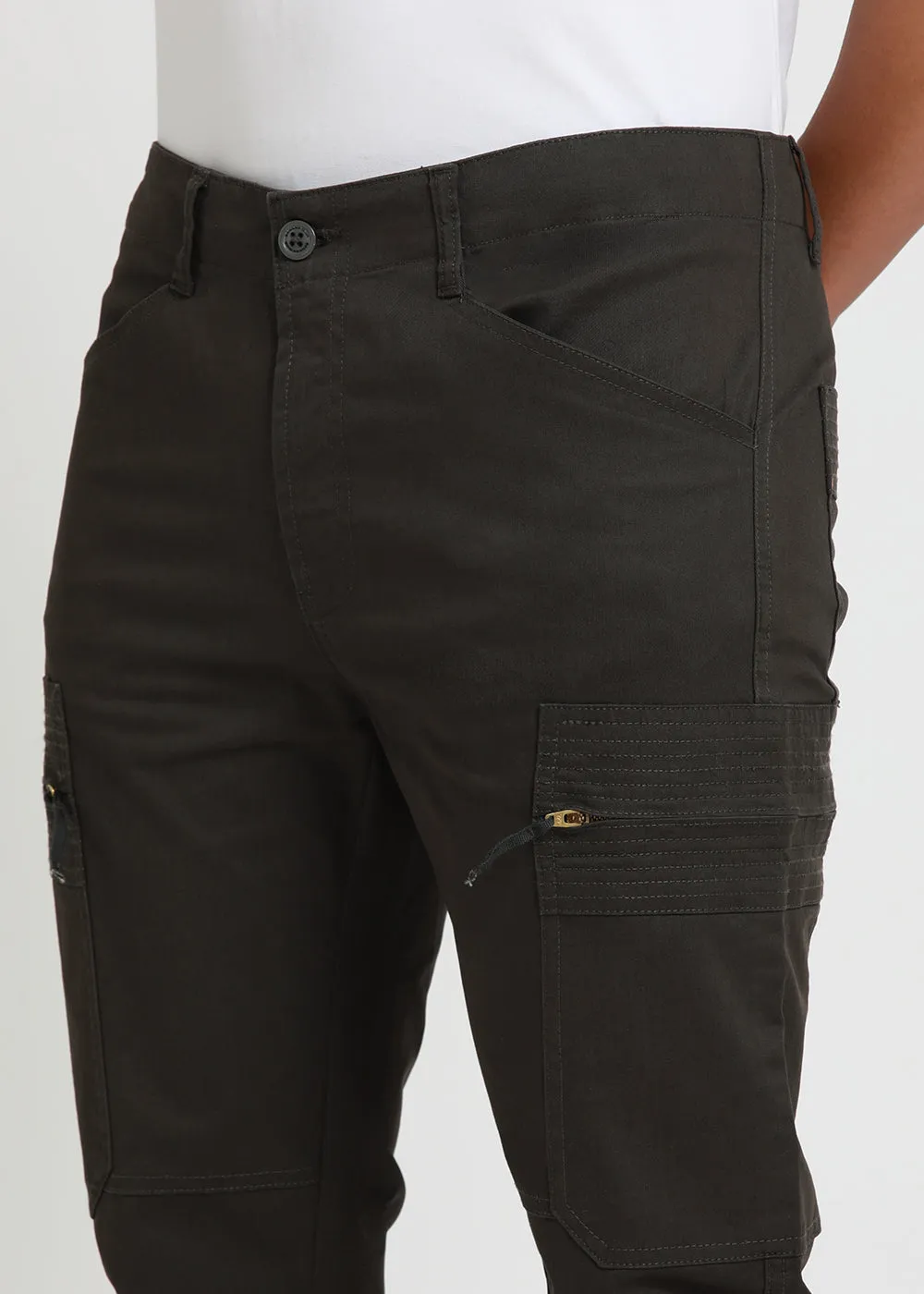 Jade Green Zip Cargo Pants