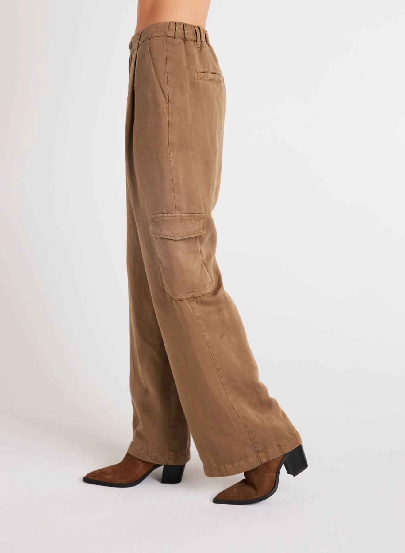 Jules Pleated Wide Leg - Topaz Brown