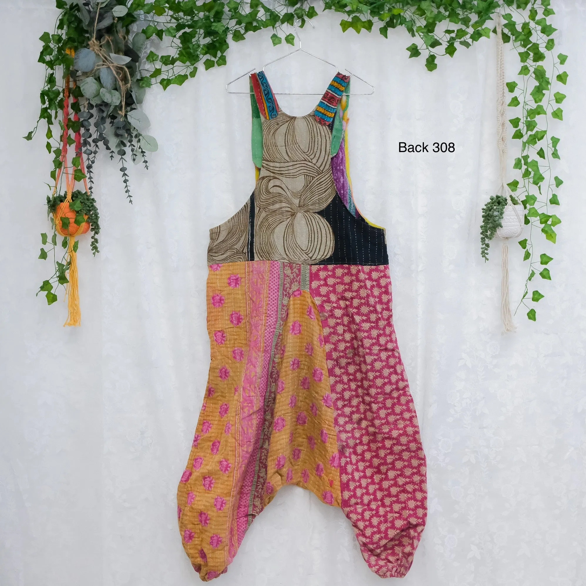 Kantha Harem Boho Jumpsuit with Pockets