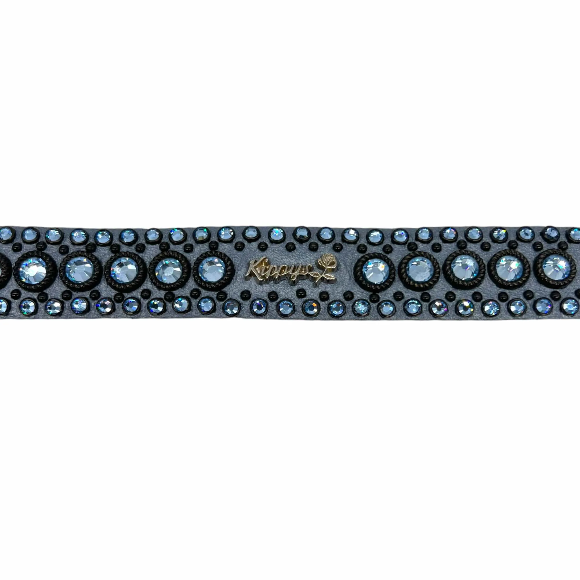 KIPPYS Swarovski Crystal Embellished Western Style Cowgirl Belt - Slate Blue