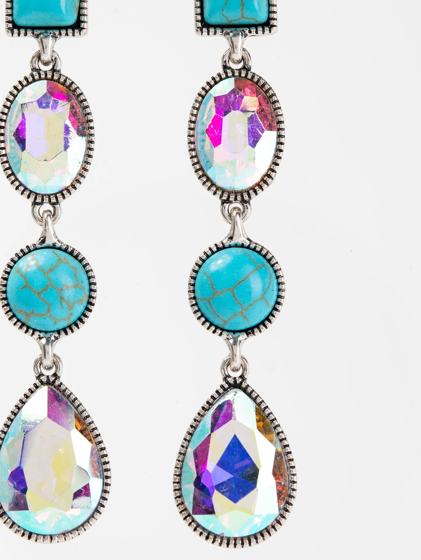 Lily Western Turquoise Gemstone Linear Earrings