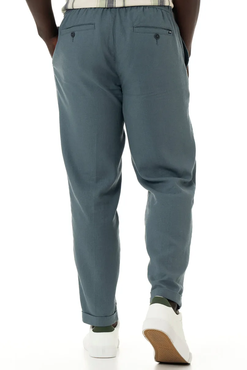 Linen Pants _ 150354 _ Petrol