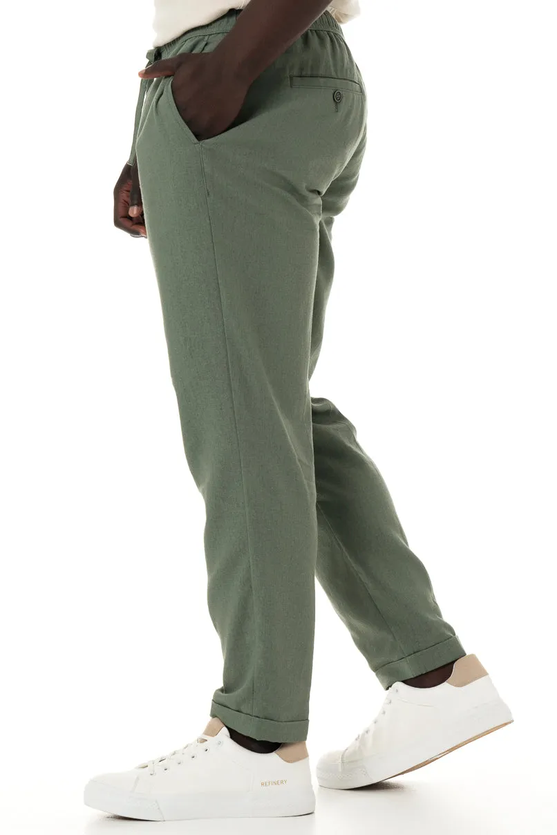 Linen Pants _ 150355 _ Fatigue