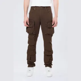 Long Slim 5 Pocket Cargo Twill Pants - Bison