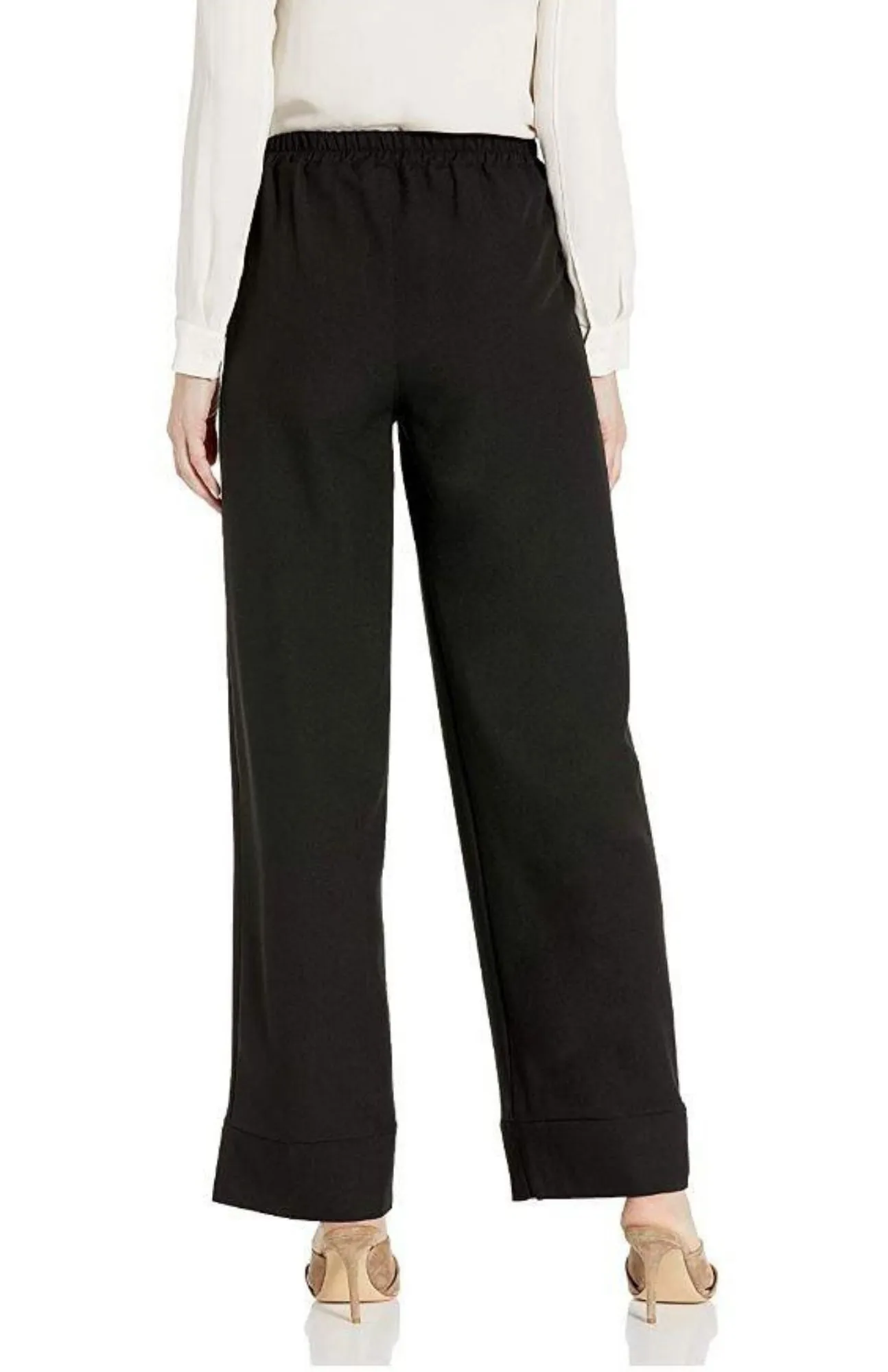 M Made in Italy - Women's Wide Leg Pants with Elastic Waistband