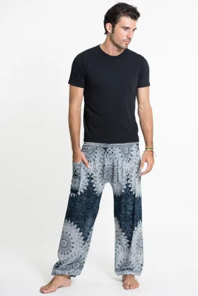 Marble Mandalas Men's Harem Pants in Indigo