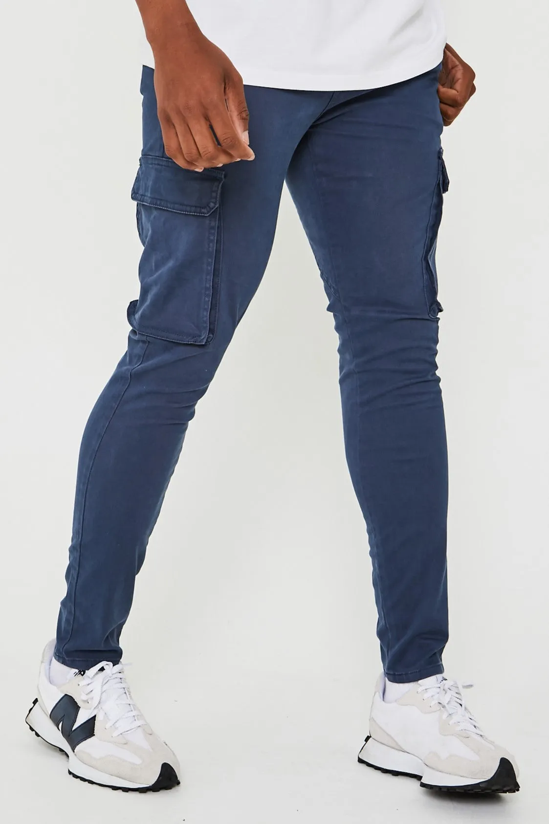 Milton Tapered Cargo Cotton Pants - Blue