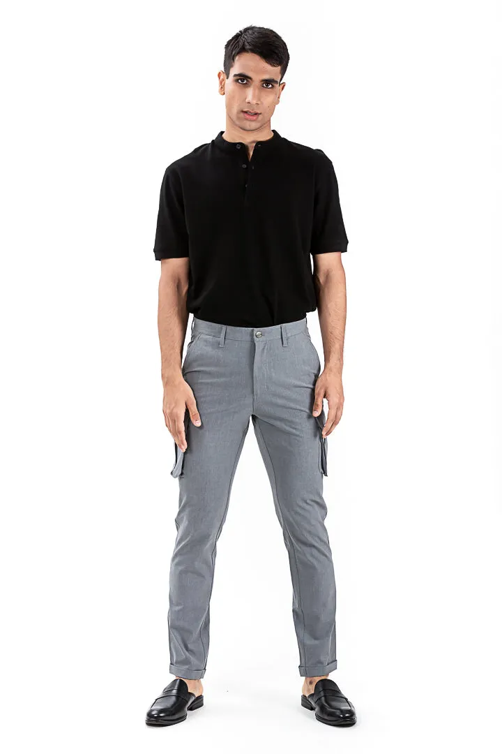 Mineral Grey Stretch Cargo Pants