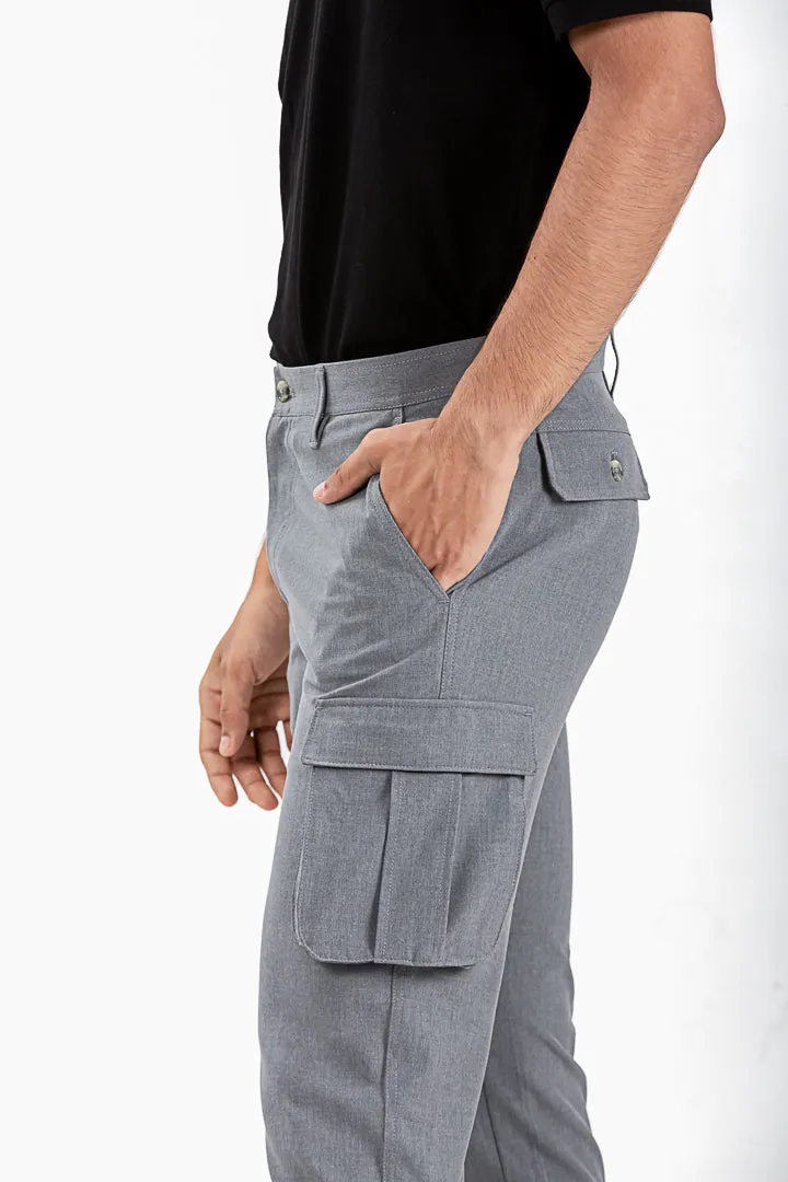 Mineral Grey Stretch Cargo Pants