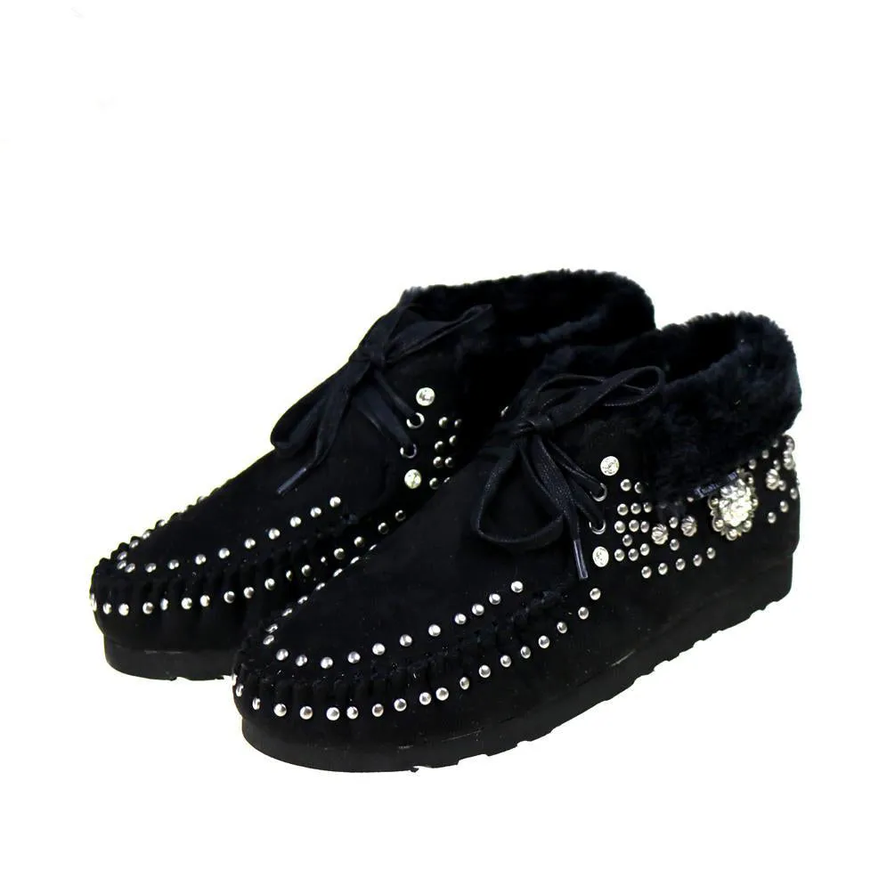 Montana West Western Style Studded Design Moccasins