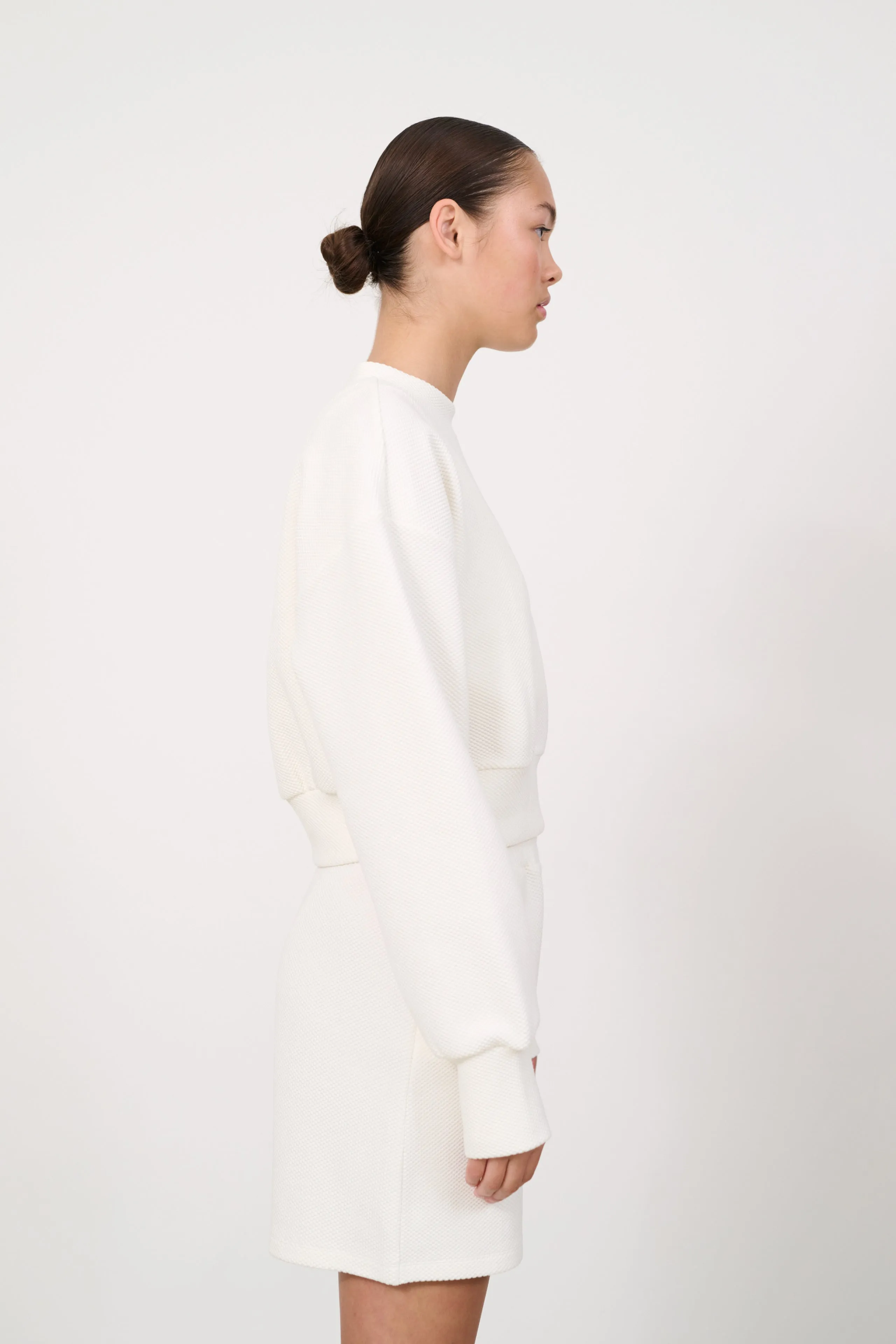 MOON CLASSIC cropped sweat - Marshmellow