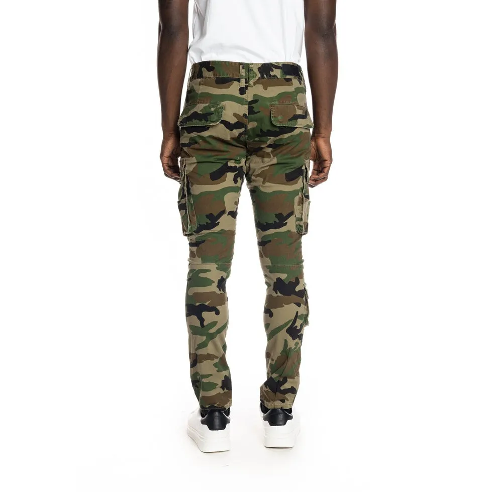 Multipocket Cargo Twill Pants - Wood Camo