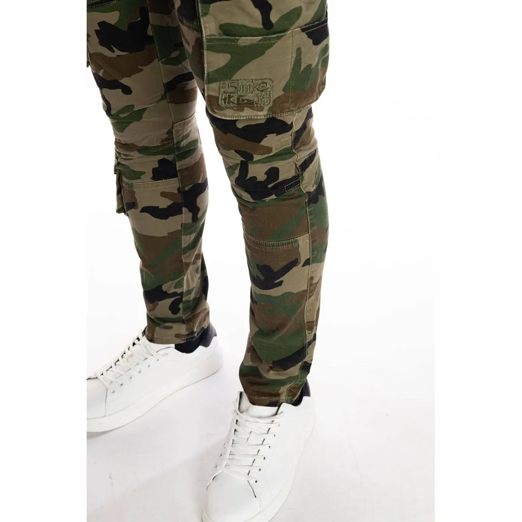 Multipocket Cargo Twill Pants - Wood Camo