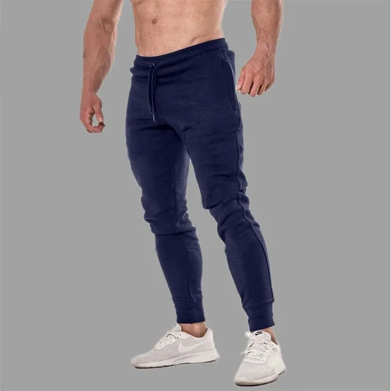 Muscle Workout Sports Pants Men's Running Workout Sweat Quick-Dry Tapered Casual Trousers Lace Tight Training Pant