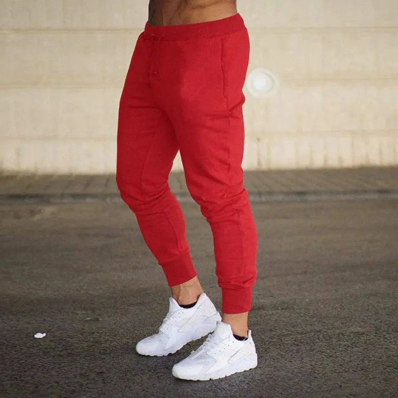 Muscle Workout Sports Pants Men's Running Workout Sweat Quick-Dry Tapered Casual Trousers Lace Tight Training Pant