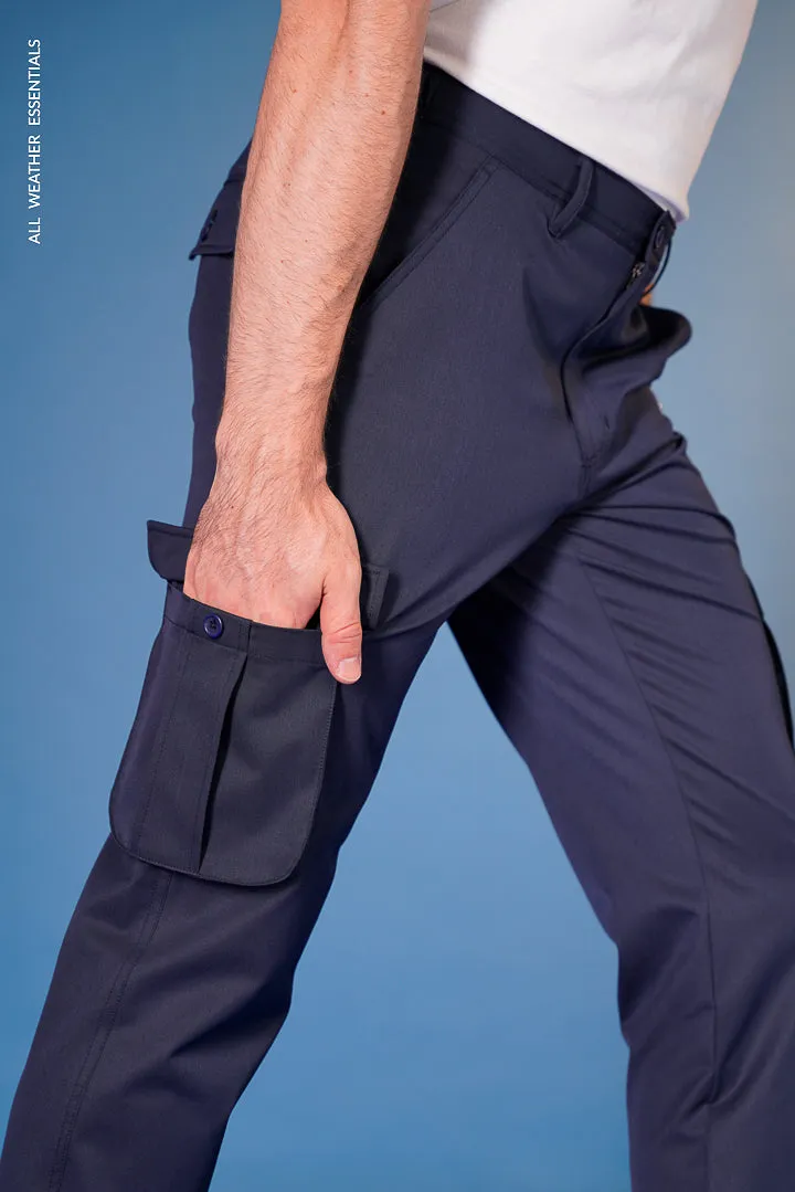 Navy All Weather Cargo Stretch Pants