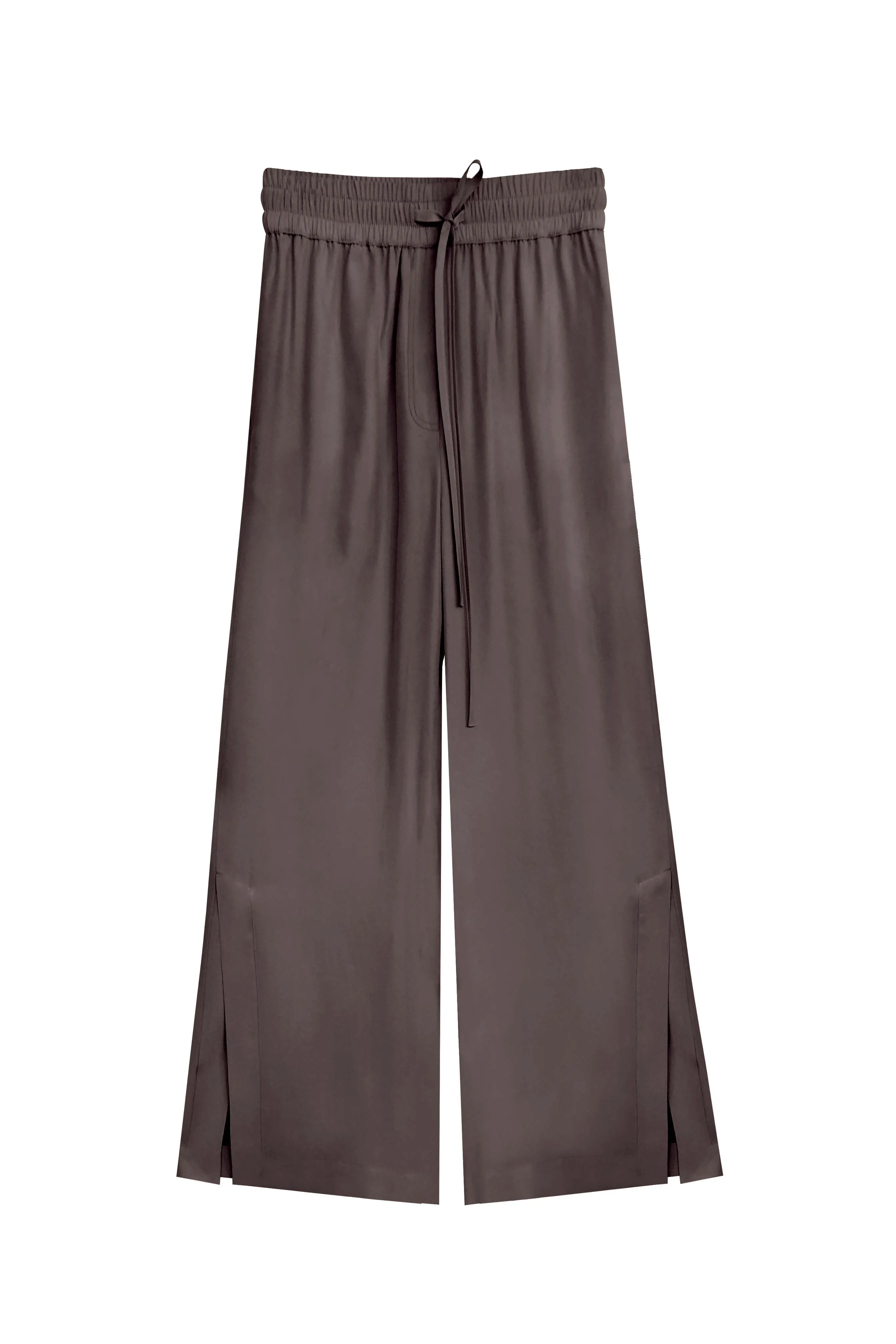 Pajama Wide Leg Silk Pants - Ash