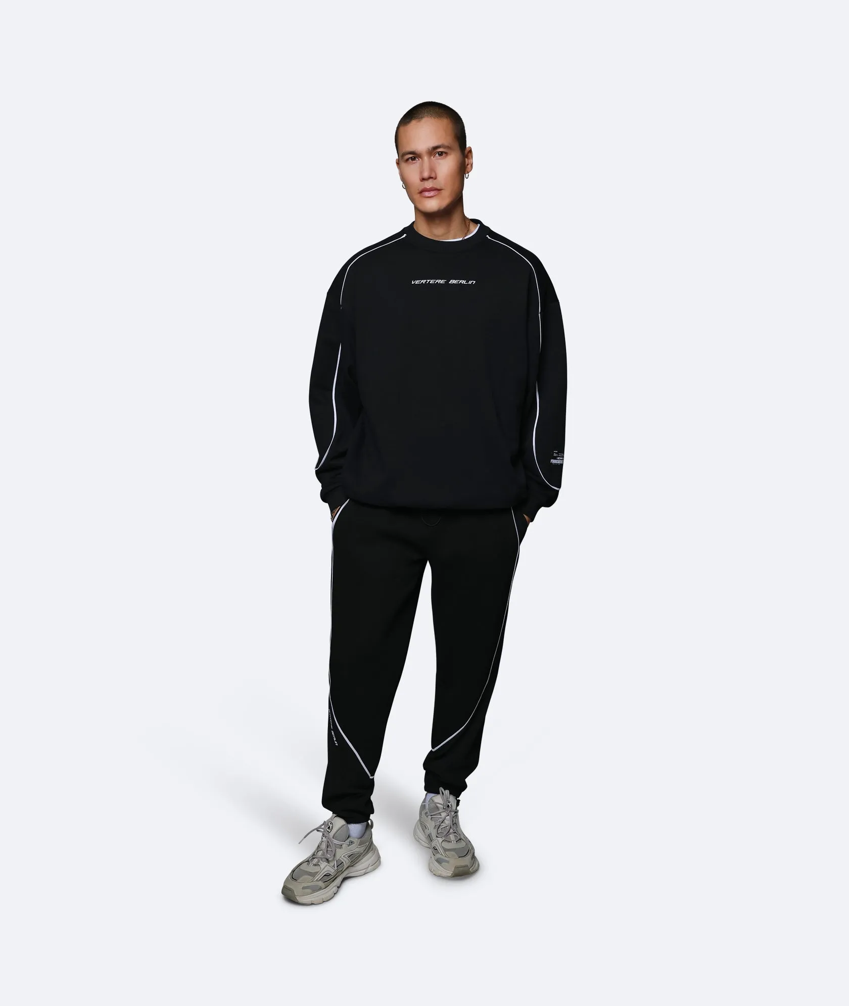 PIPING SWEAT PANTS - BLACK