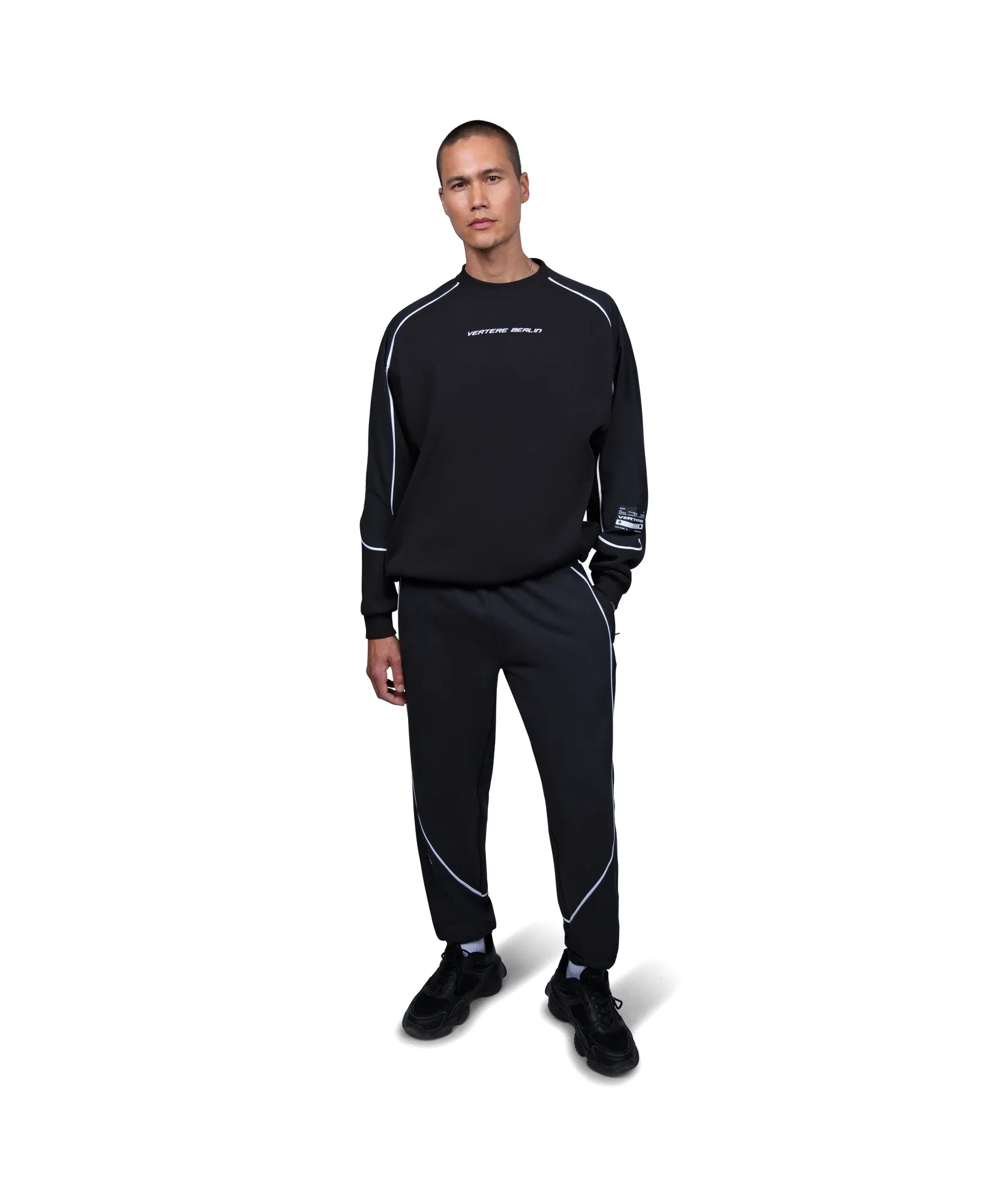 PIPING SWEAT PANTS - BLACK