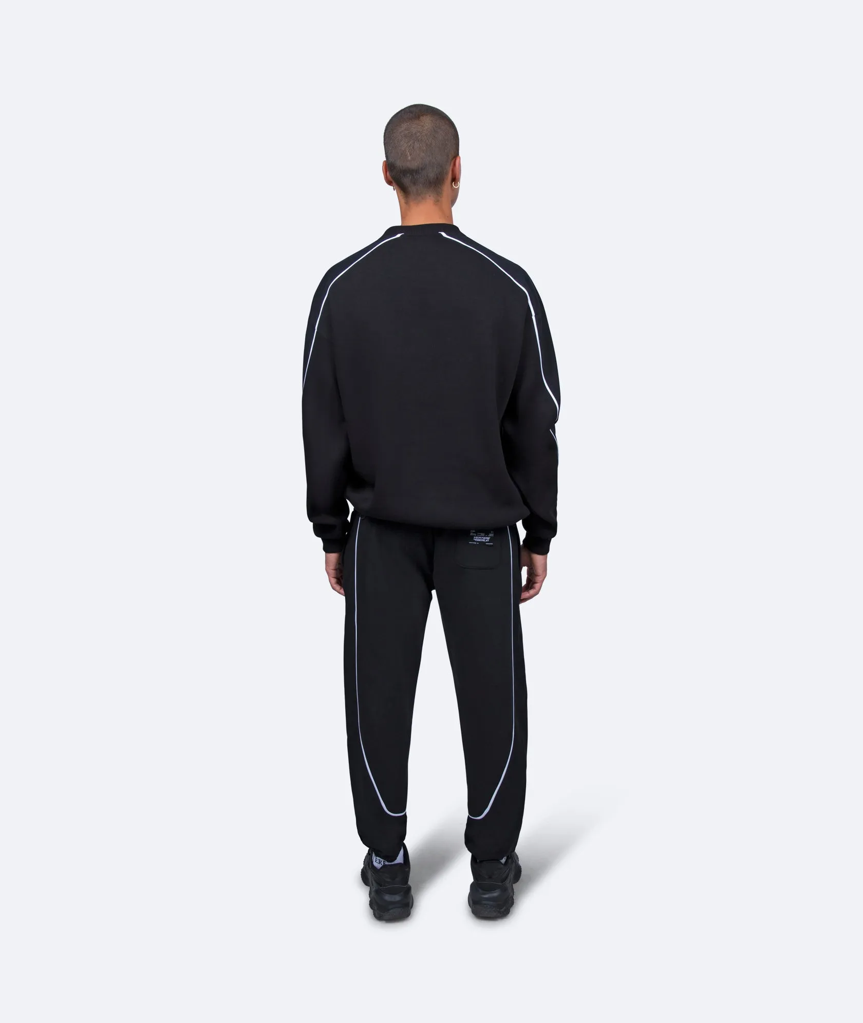 PIPING SWEAT PANTS - BLACK