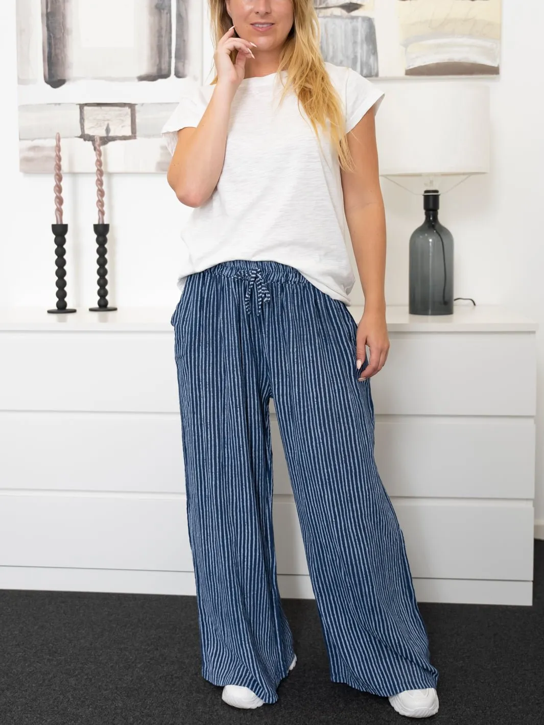 Quinn pants stripe navy