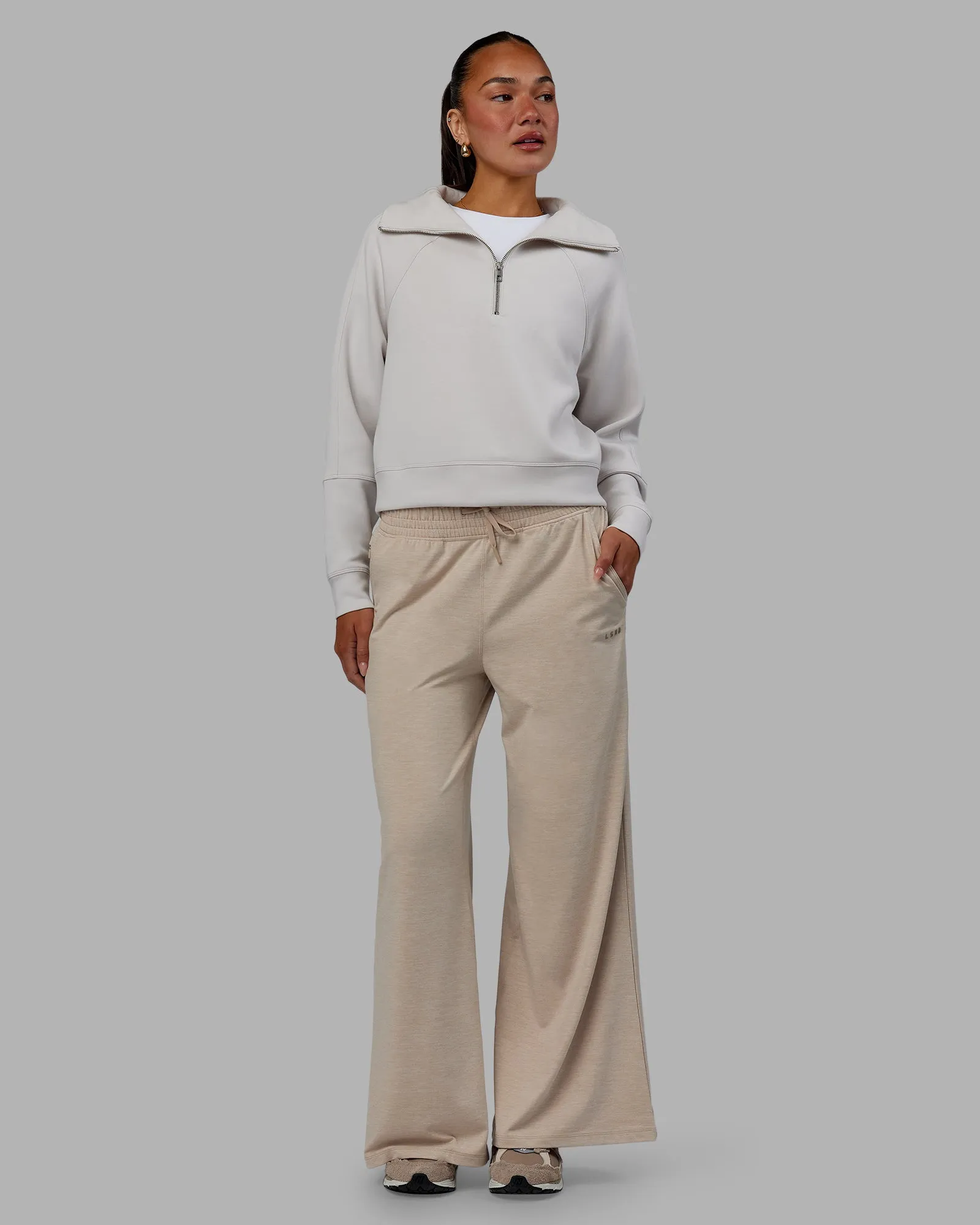 Restore CloudFLX Wide Leg Pants - Oatmeal Marl