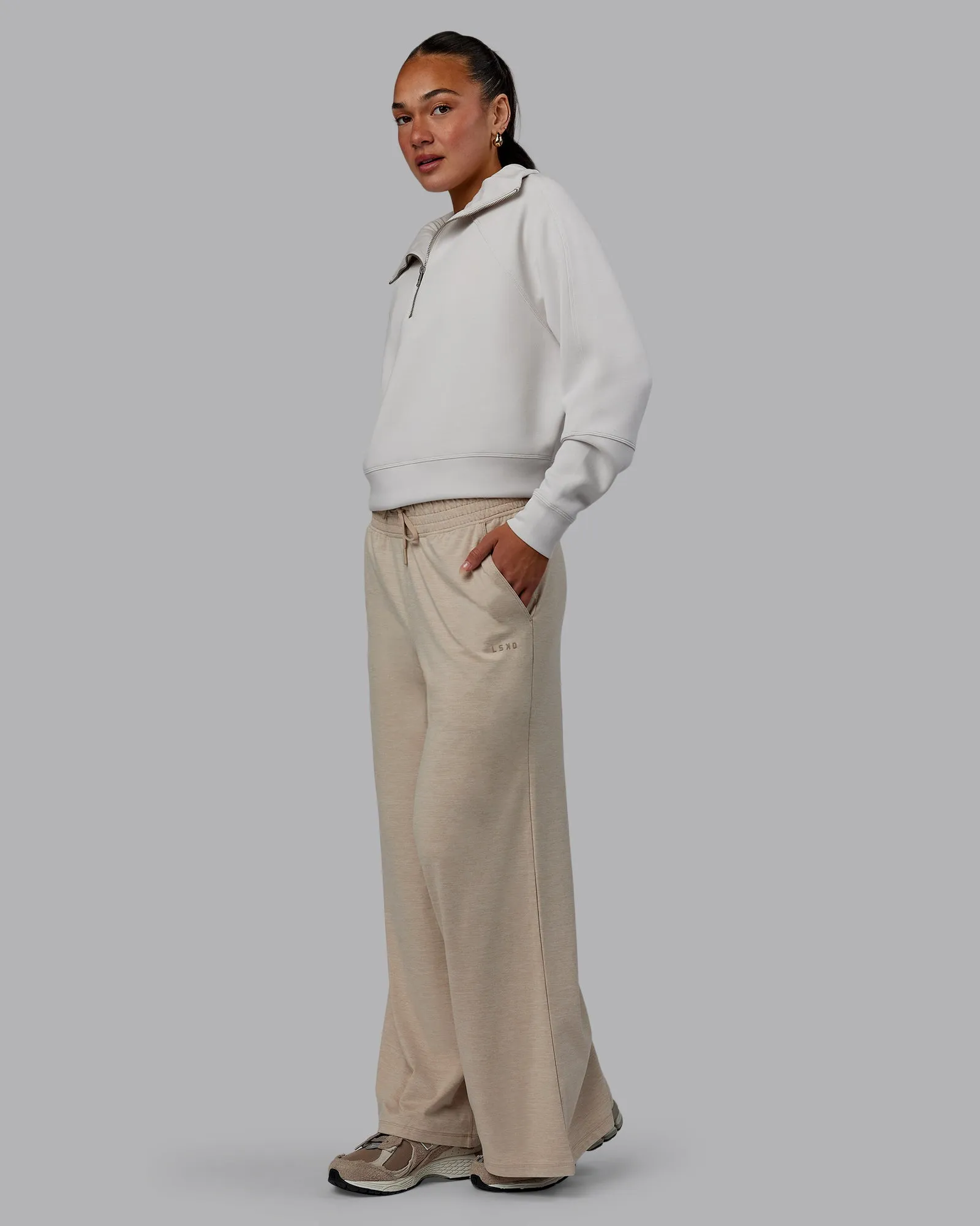 Restore CloudFLX Wide Leg Pants - Oatmeal Marl