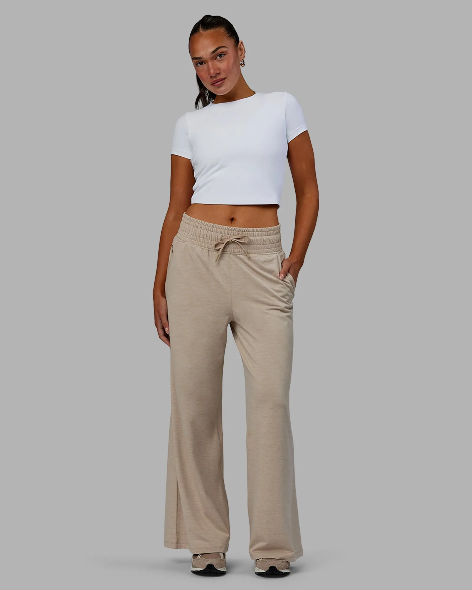 Restore CloudFLX Wide Leg Pants - Oatmeal Marl