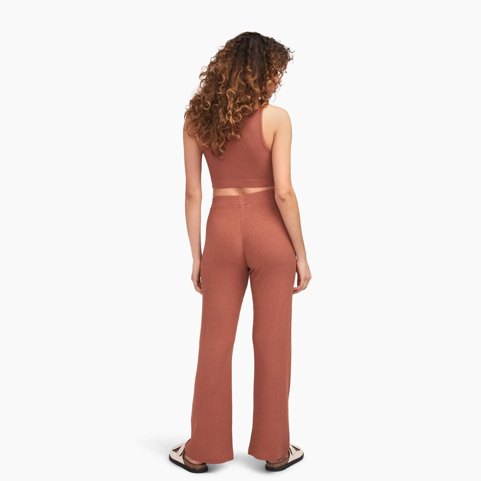 Ribbed Lightweight Wide Leg Pants