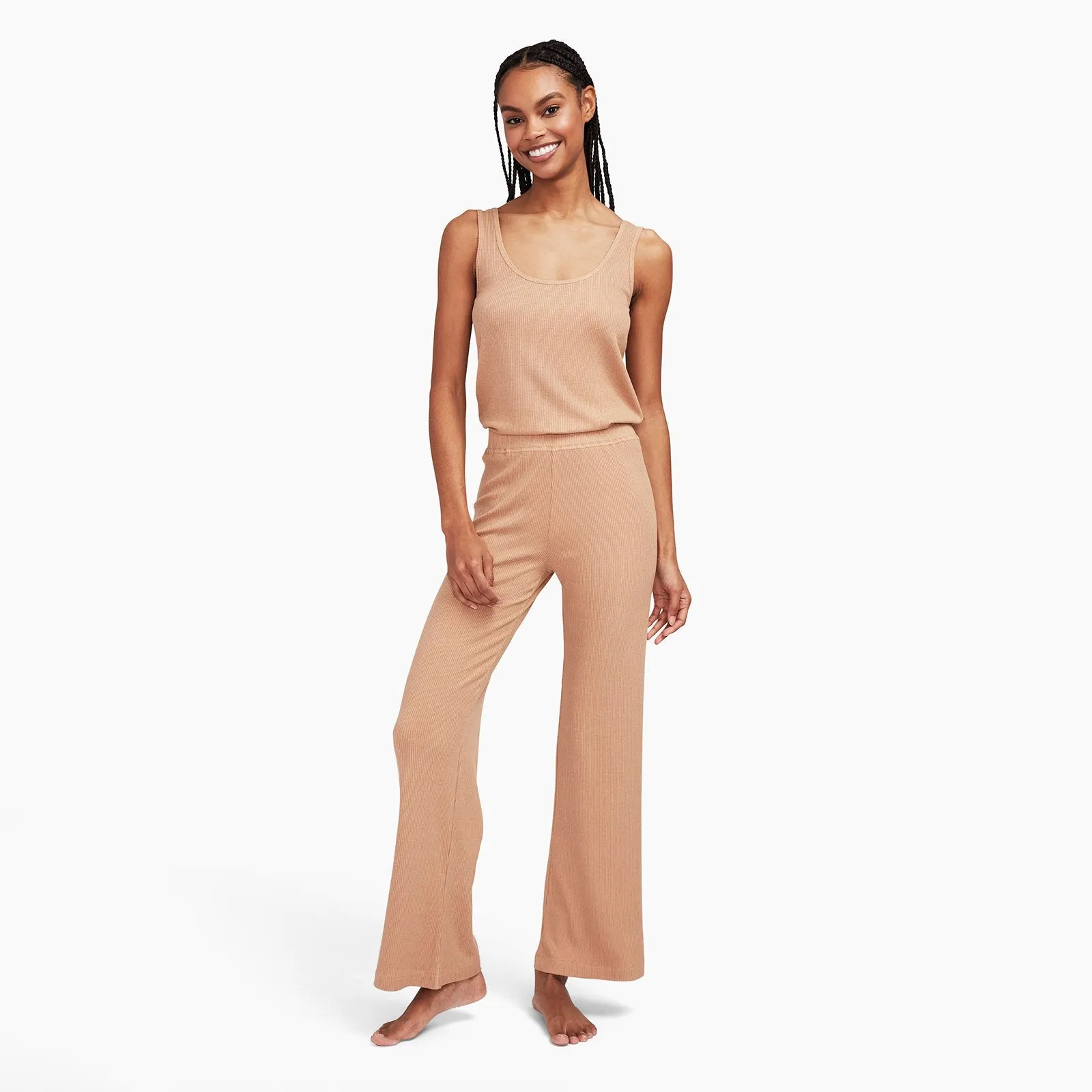 Ribbed Lightweight Wide Leg Pants