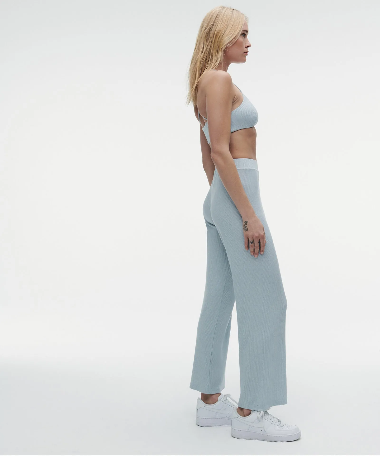 Ribbed Lightweight Wide Leg Pants