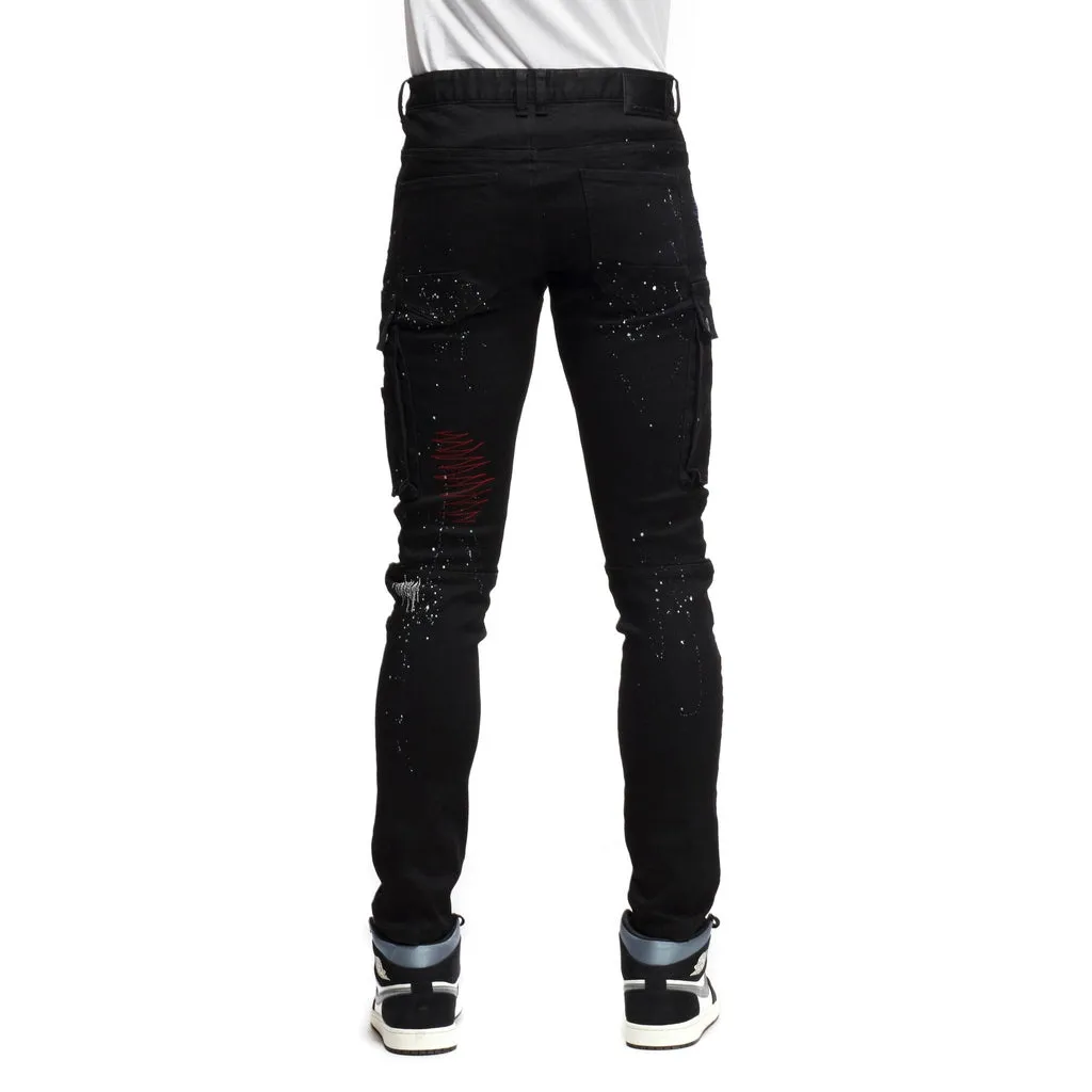 Rip & Repair Cargo Pants - Black