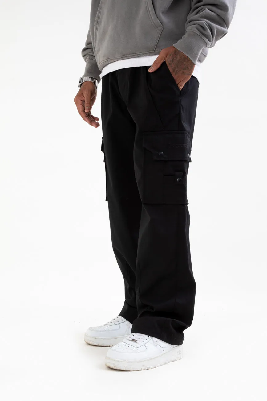 Ripstop Wide Leg Cargo Pants // Black