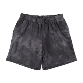 SEA SWEAT WIDE SHORT / TIE_DYE_BLACK