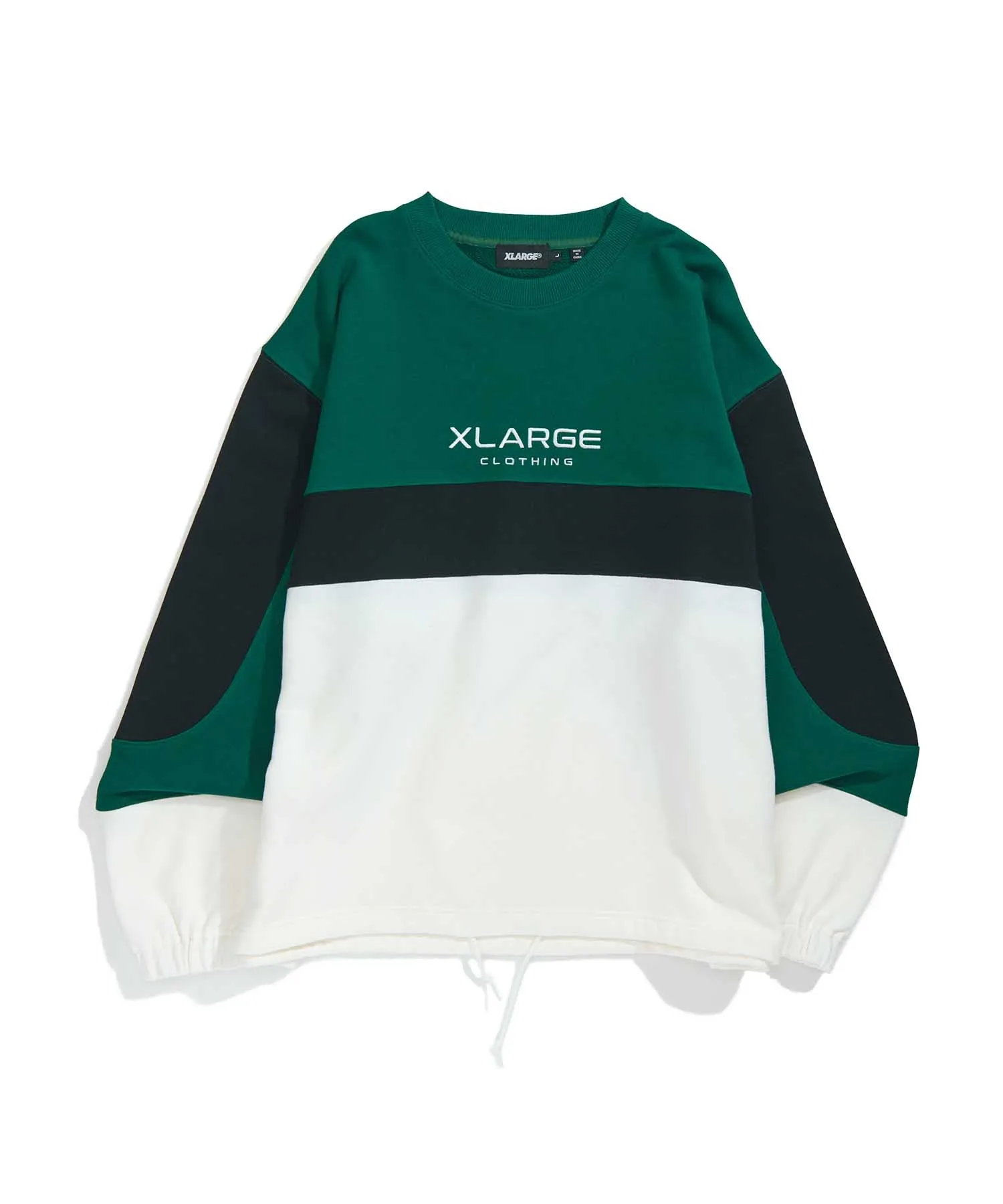 SPORTS LOGO PANELED CREWNECK SWEAT