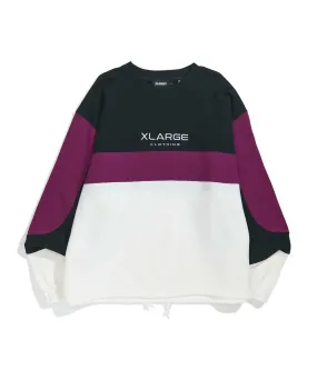 SPORTS LOGO PANELED CREWNECK SWEAT