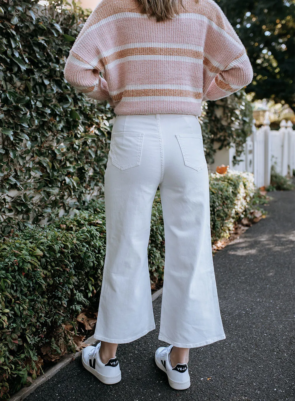 Stassy Wide Leg Pant-White