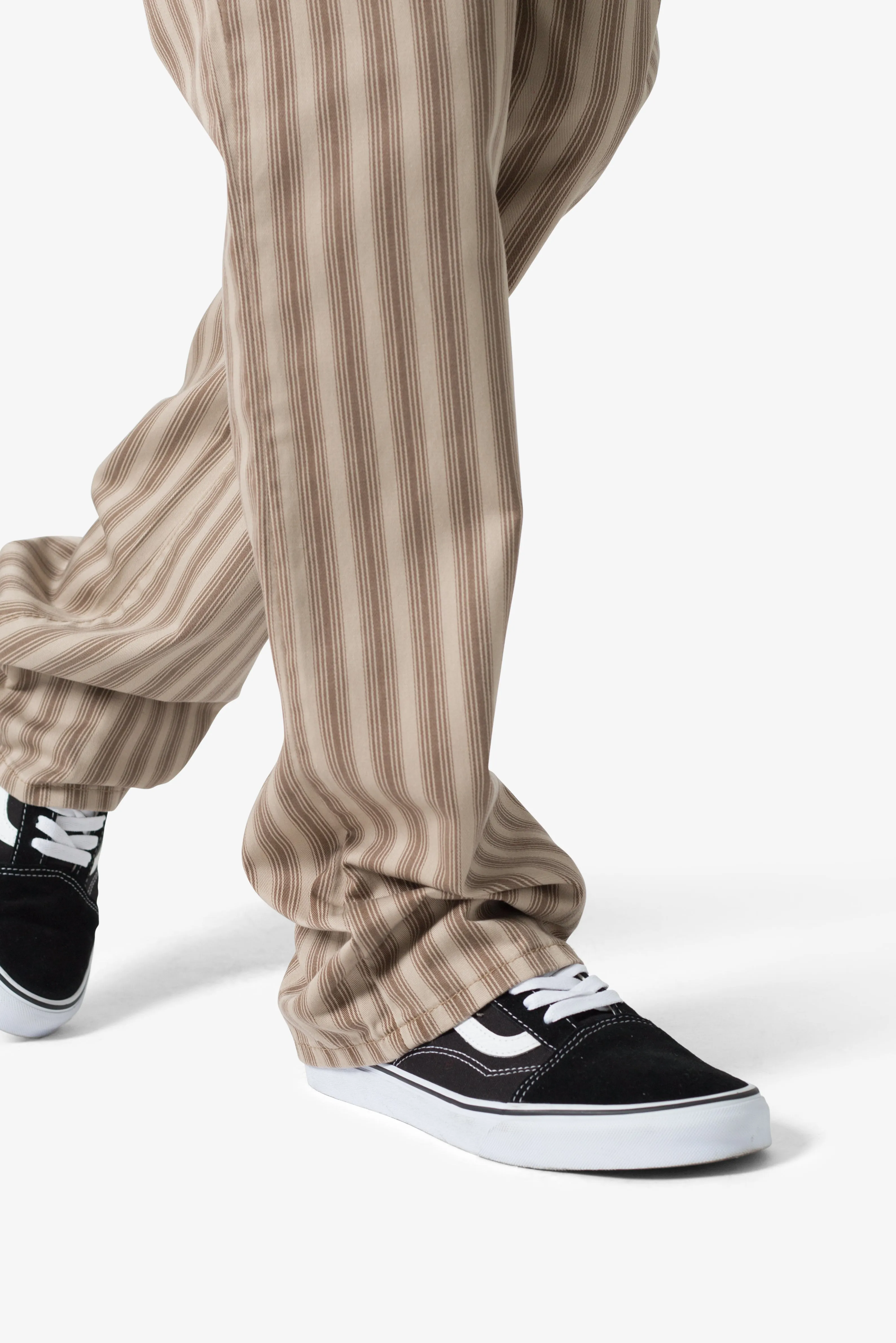 Striped Flare Pants - Brown