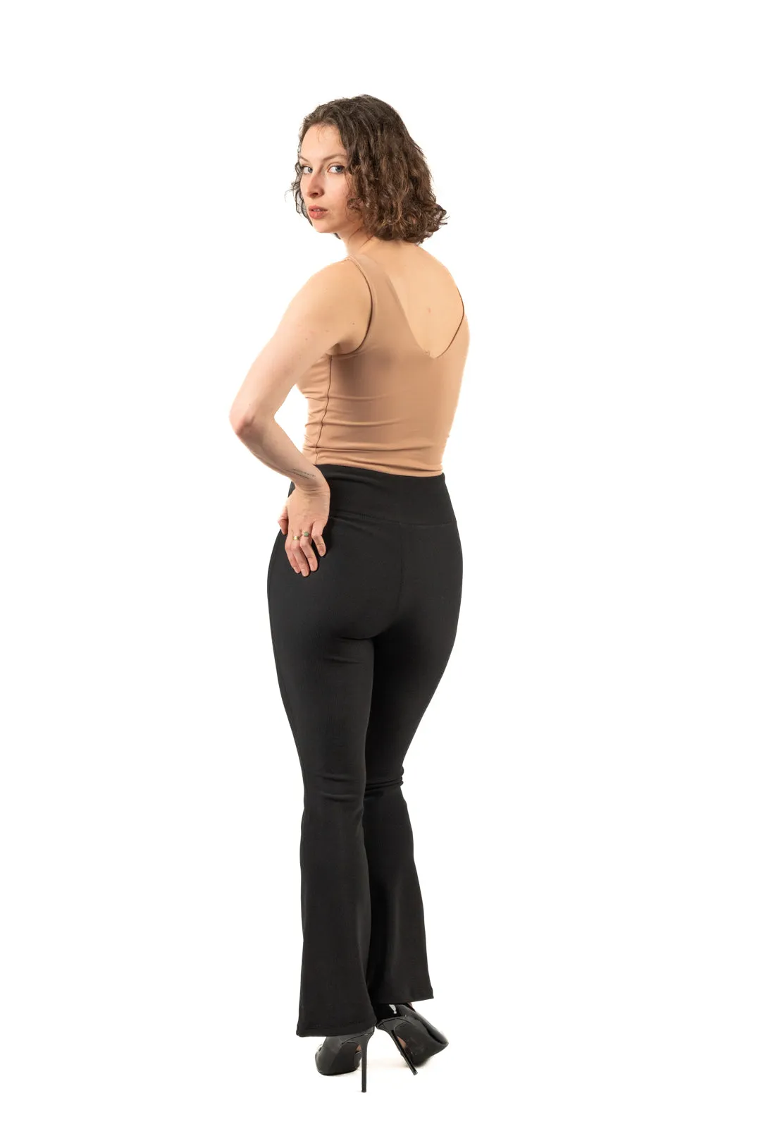 Textured wide leg yoga pants