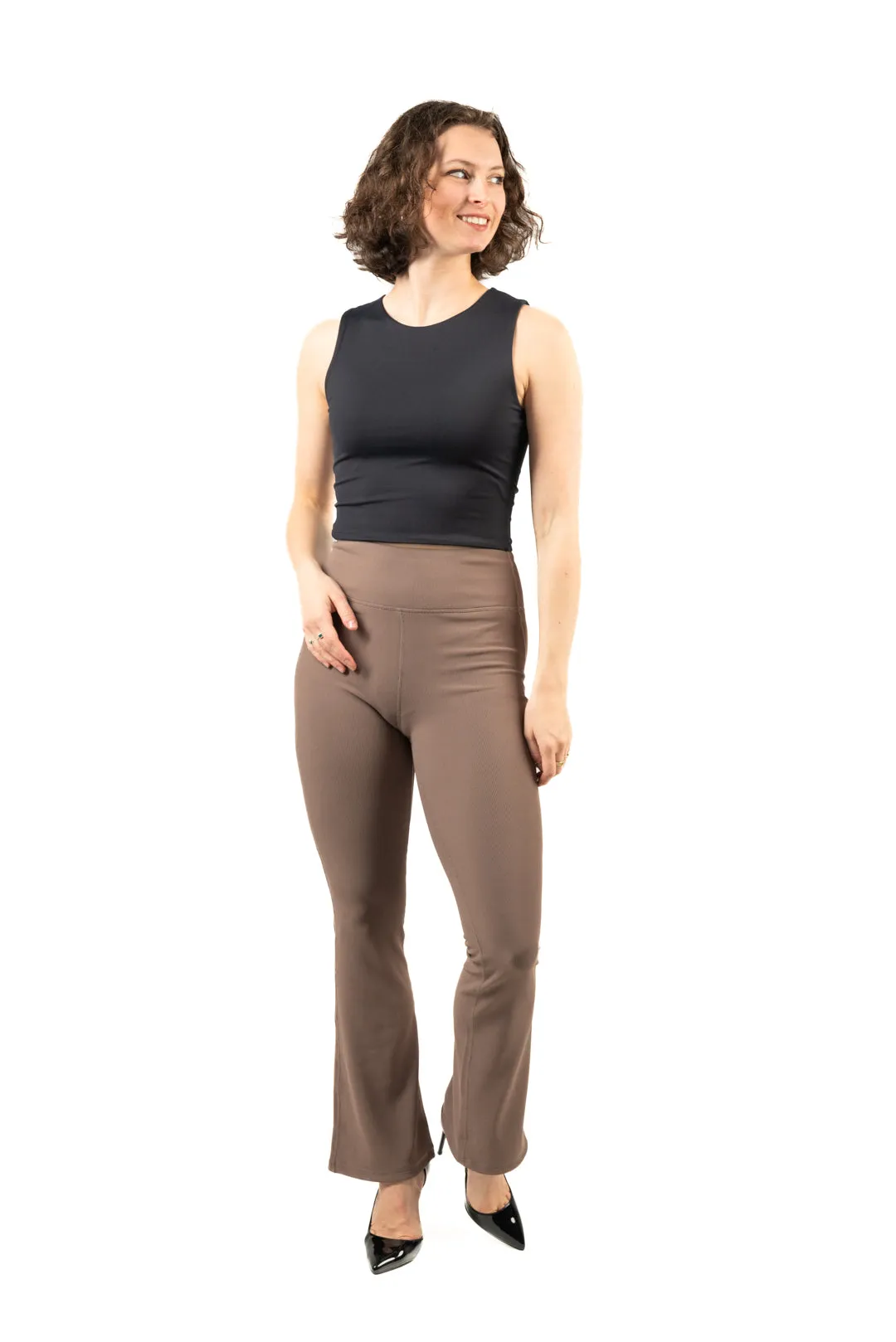 Textured wide leg yoga pants