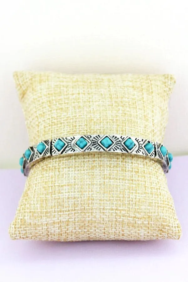 Thin stretch western bracelet